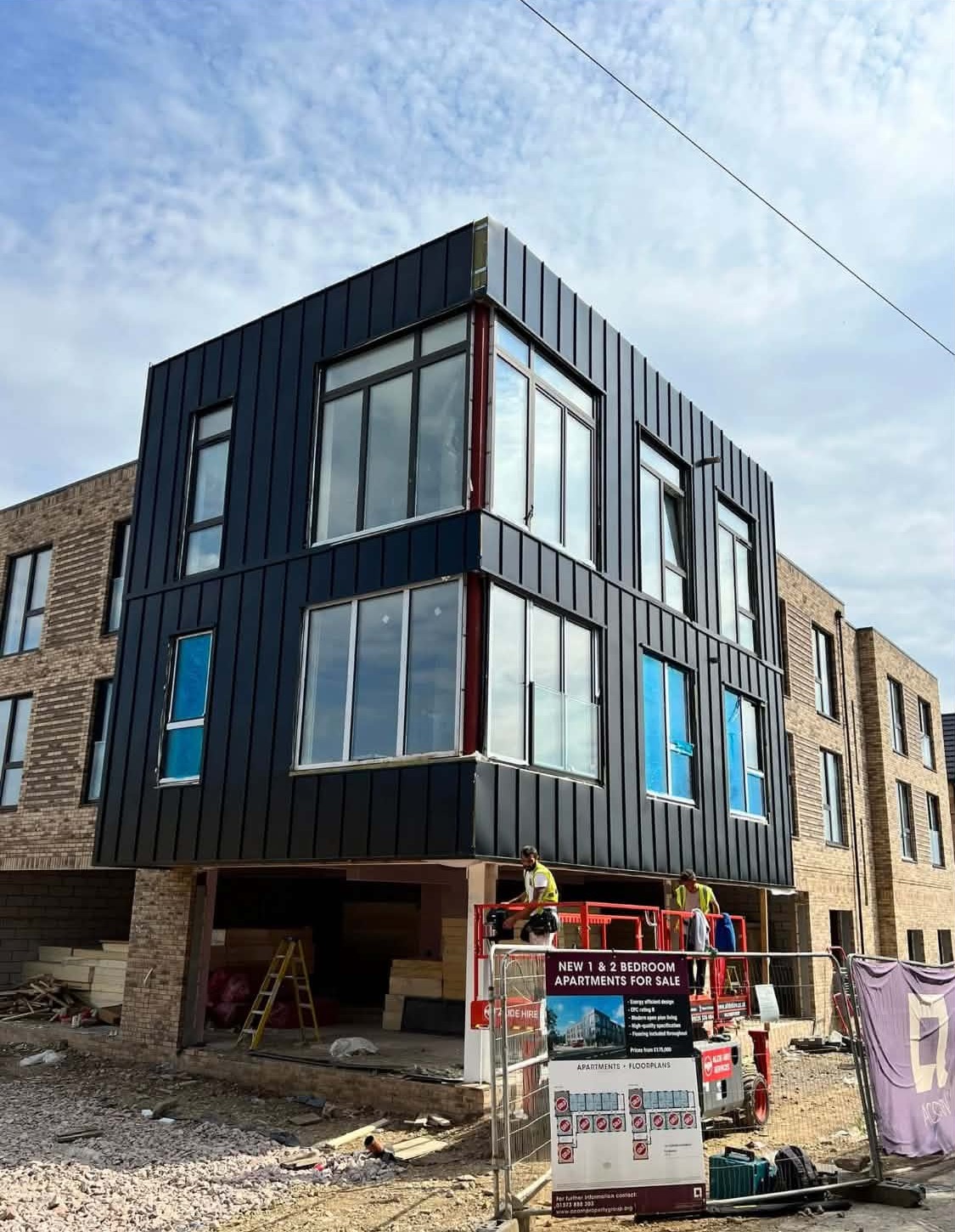 K Clad zinc cladding detail on a commercial build